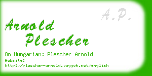 arnold plescher business card